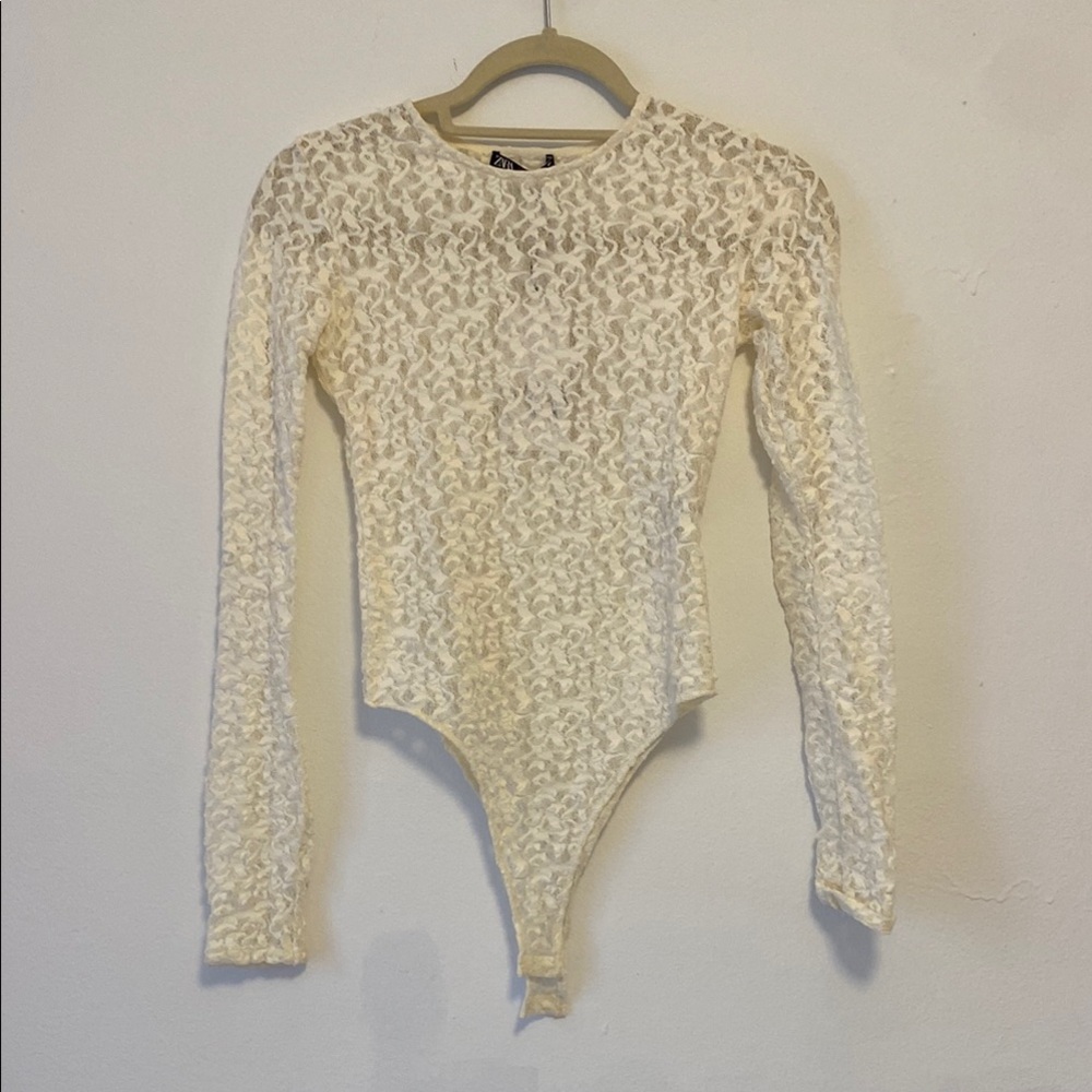 NWT Zara Cream Lace Bodysuit
